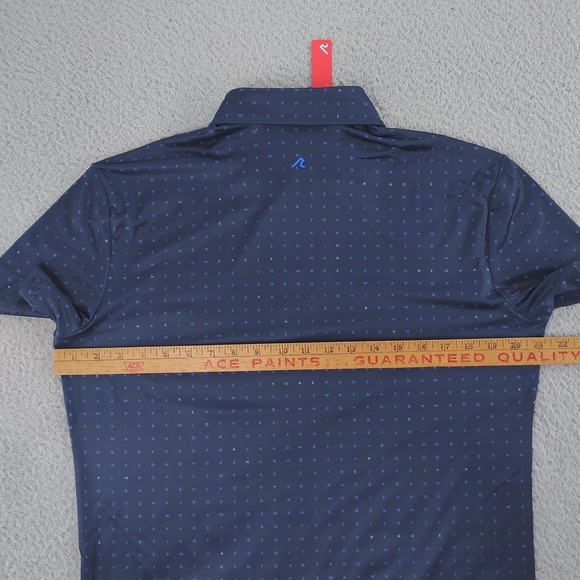 Redvanly PUREpoly Times Polo Shirt Mens Small Navy Golf Word Search R2507 - Picture 13 of 16